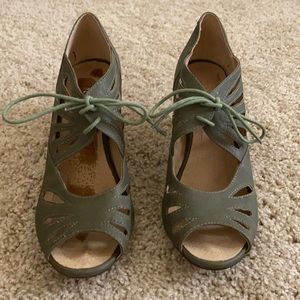 Open Toe Mary Janes with lace up detail
